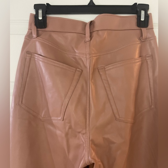 NWT Abercrombie & Fitch Faux Leather 90’s Straight Ultra High Rise Pants in Rose - Picture 6 of 9